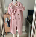 Double-Breasted Raglan Coat in pink