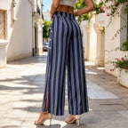 Striped Split Hem Wide Leg Trousers, photo 4