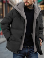 Thick Padded Ski Jacket in black