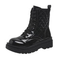 Lace-Up Chunky Platform Ankle Boots in black