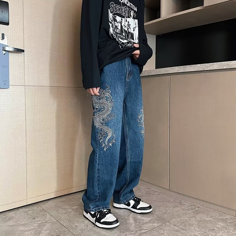 Dragon Embroidered Baggy Jeans, photo 5