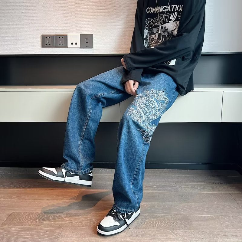 Dragon Embroidered Baggy Jeans, photo 2