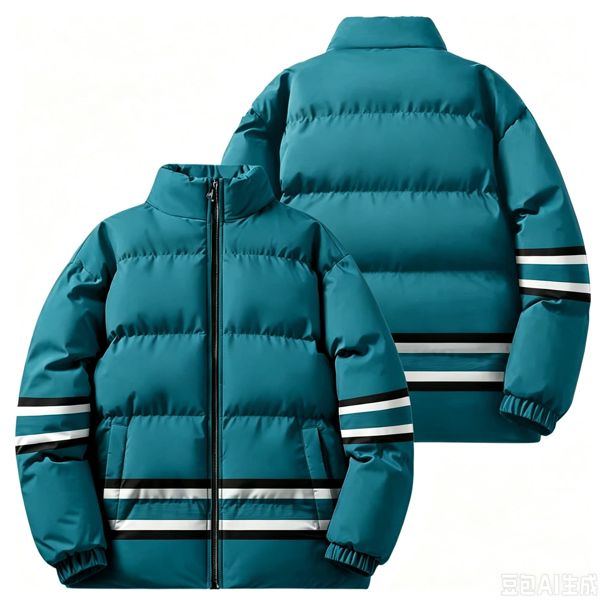 Retro Colour Block Puffer Jacket, photo 6