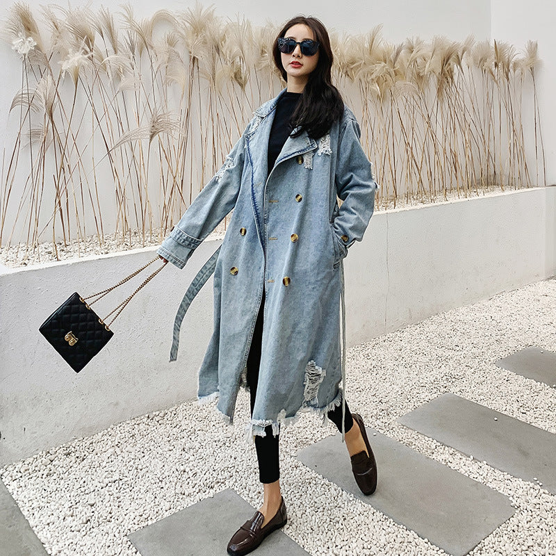 Long Denim Trench Coat, photo 1