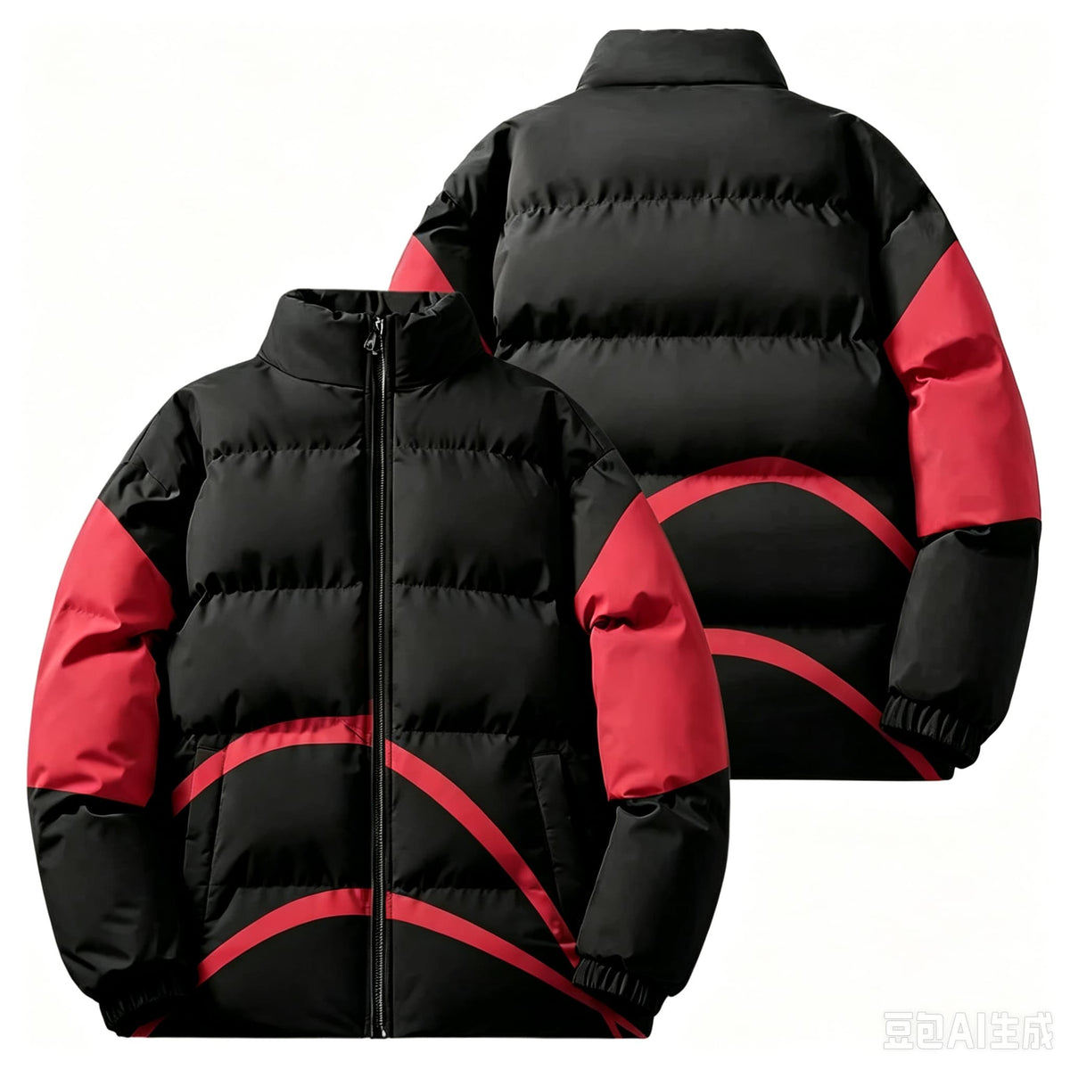 Retro Colour Block Puffer Jacket, photo 2