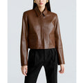 Cropped Lapel Faux Leather Jacket, photo 3