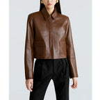 Cropped Lapel Faux Leather Jacket, photo 3