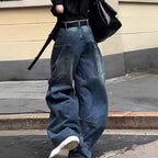 Pleated Front Wide Leg Jeans, photo 1