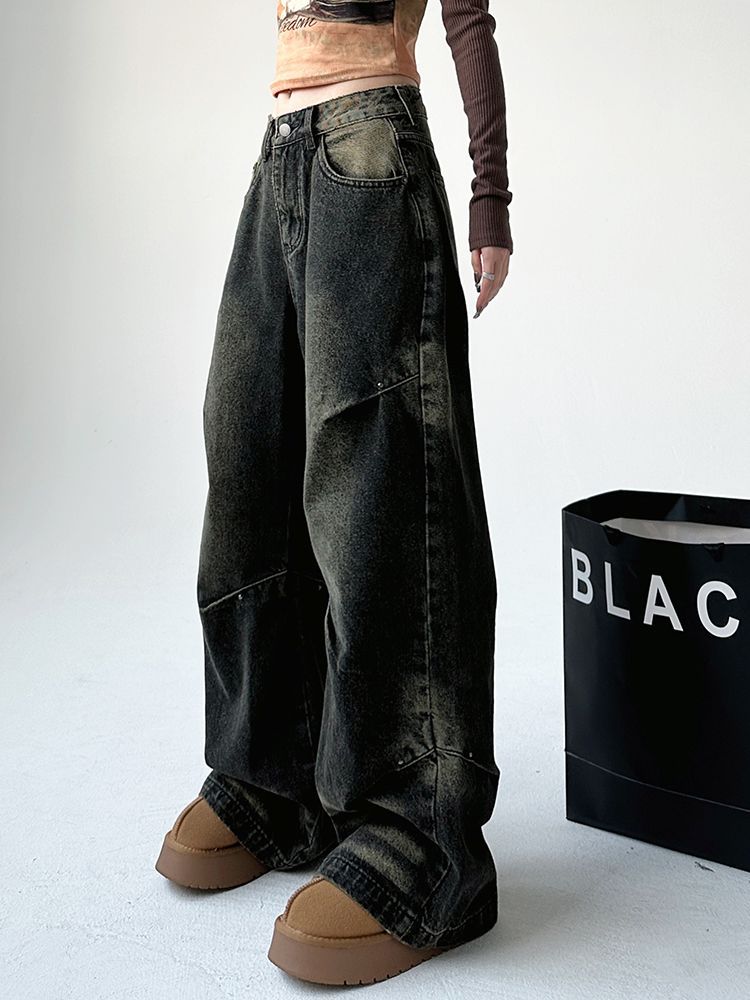 Washed Black Baggy Wide Leg Jeans, photo 3