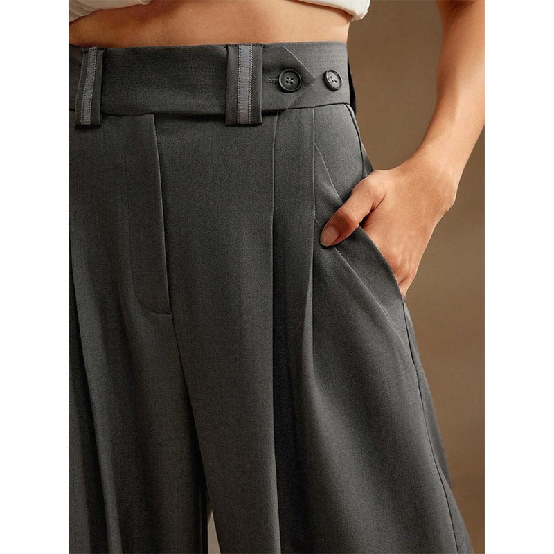 Tailored Wide Leg Trousers with Belt Detail, photo 1