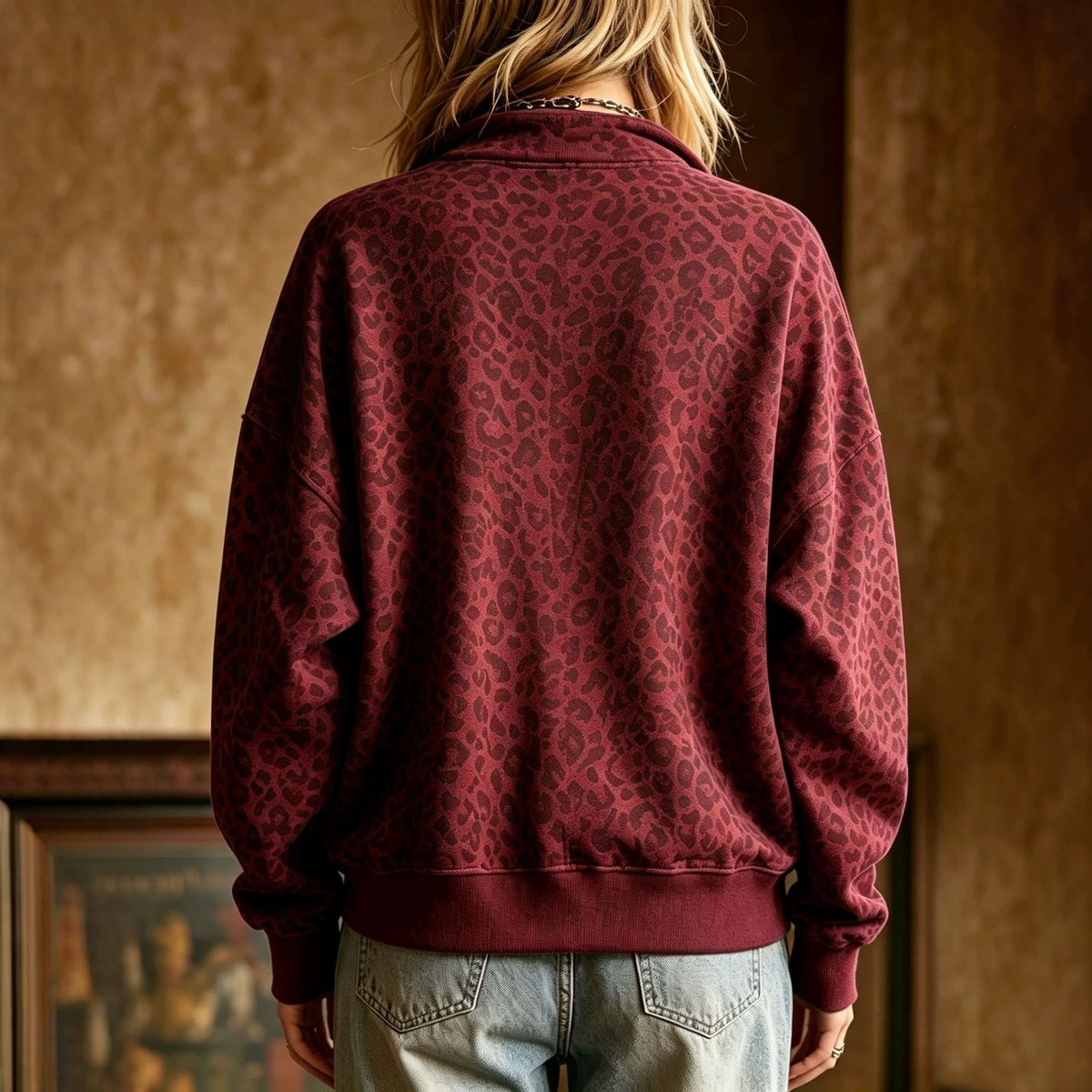 Leopard Print Half Zip Sweatshirt, photo 3
