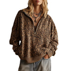 Leopard Print Half Zip Sweatshirt, photo 4