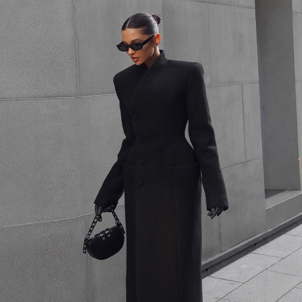 Padded Shoulder Maxi Coat, photo 5
