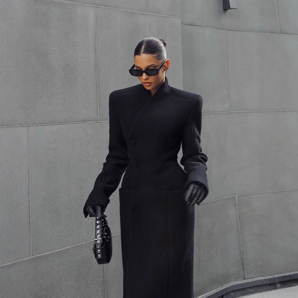 Padded Shoulder Maxi Coat, photo 2