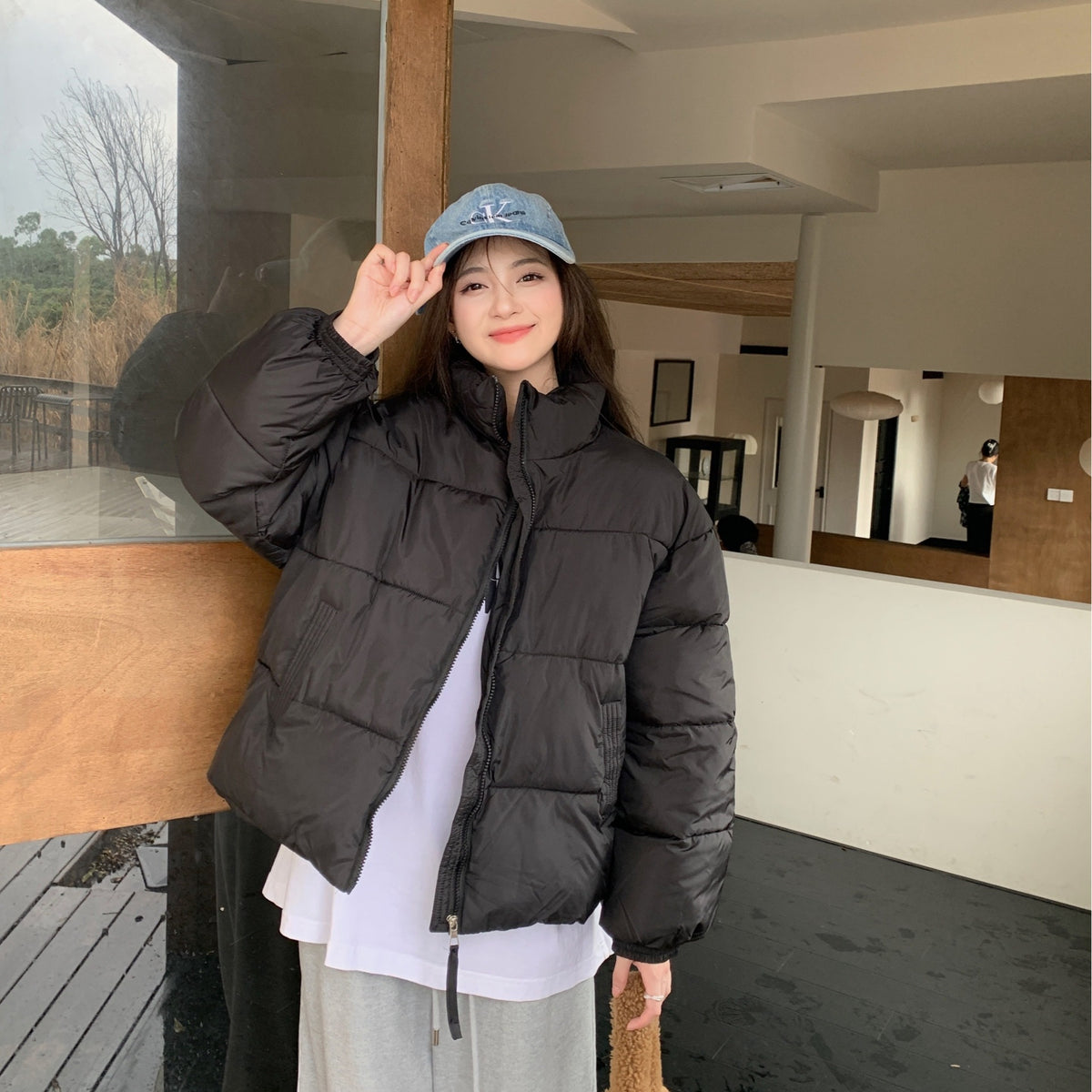 Cropped Stand Collar Puffer Jacket, photo 5